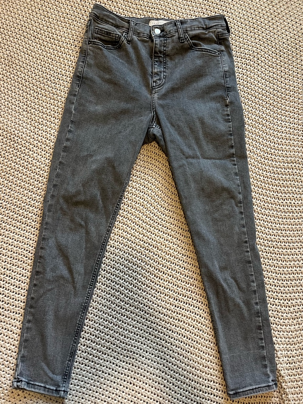 Topshop Skinny Jeans in Charcoal Gray